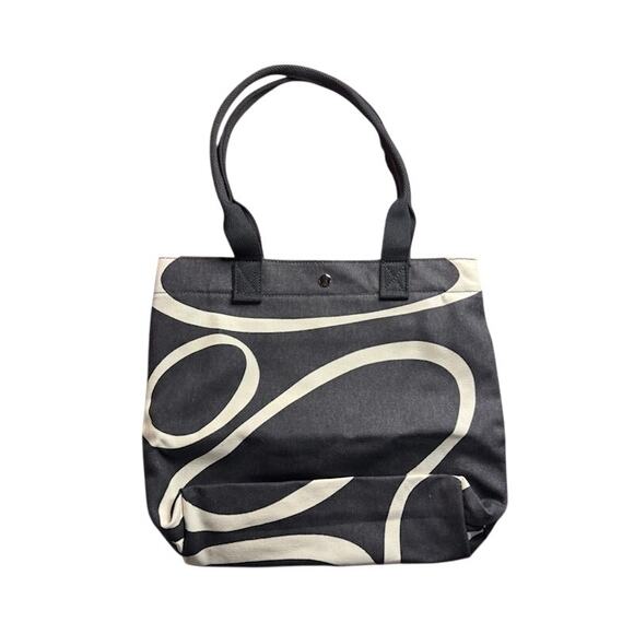 Angela Adams Portland Maine Tote Designer Bag Black and White Geometric - Picture 2 of 6